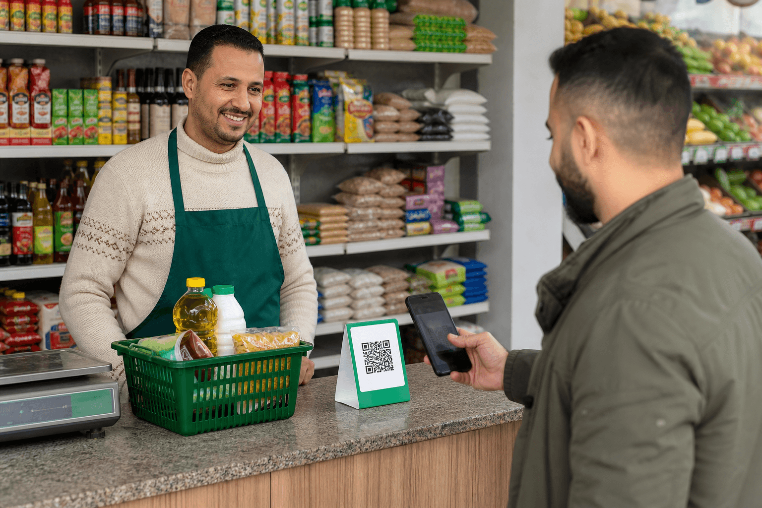 بقالة مجهزة بالدفع عبر رمز QR